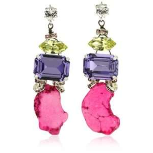    Tova Jewelry Neon brights Hot Pink Agate Earrings Jewelry