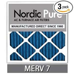 Nordic Pure 10x20x2M7 3 Pleated Air Condition Furnace Filter, Box of 3