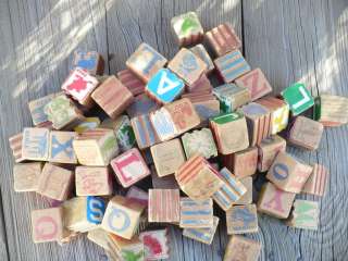 Childrens Wooden Blocks   Alphabet & Animals  