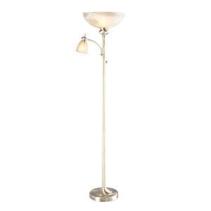  allen + roth Antique Brass Floor Lamp with Reading Light 