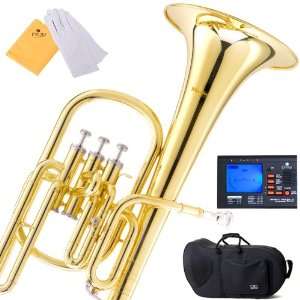  Mendini MAH L Gold Lacquer E Flat Alto Horn with Stainless 