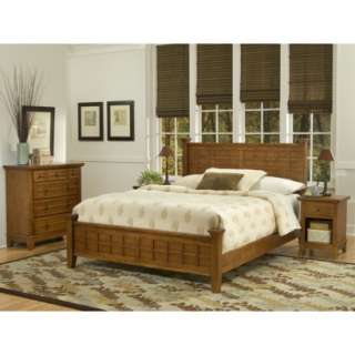 Arts & Crafts Bed, Nightstand and Chest   Cottage Oak (Queen)