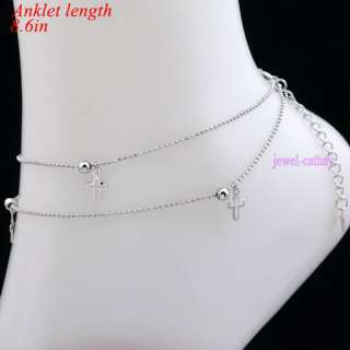 1p fashion new cross heart bead ankle bracelet / anklet  