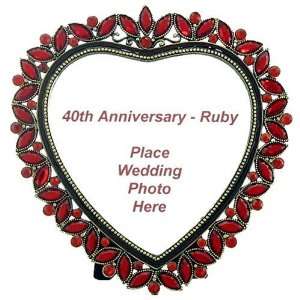 Anniversary Ruby Heart Frame   Beautiful 40th Ruby Wedding Anniversary 