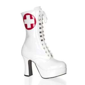  Womens Ankle High Boots with Nurse Emblem Design 