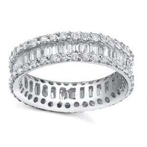   Diamond 18k White Gold Eternity Wedding Anniversary Ring Jewelry