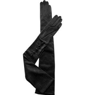 Long Silk Lined Leather Gloves   Opera Length Black or White On Sale 