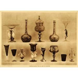   Venice Murano Antique Vase Goblet Glassmaking   Original Photogravure