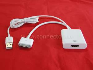 Apple iPad ipad2 iPhone 4 to HDMI & USB data cable HDTV  