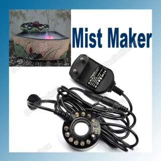   LED Ultrasonic Mist Maker Fogger Water Fountain Pond Fish Tank  