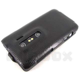 Leather Case Snake Cover + Film For Sprint HTC EVO 3D w_Black  