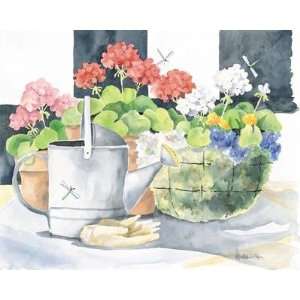  Geraniums Watering Can by Melissa Babcock Saylor. Size 20 