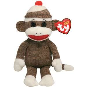  Ty Beanie Baby   Socks the Sock Monkey Brown Toys & Games