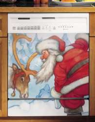 Appliance Art Santa Reindeer Magnetic Dishwasher Cover  