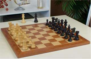 Lardy Chess Set Ebonized Walnut Board 3.75 King  