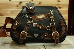 custom made handcraft solo leather Saddle Bag harley saddlebag  