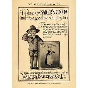  1918 Ad Bakers Cocoa WWI Soldier Boy La Belle Chocolate 