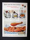 Wesson Salad Oil Frying Fried Chicken 1955 print Ad adv