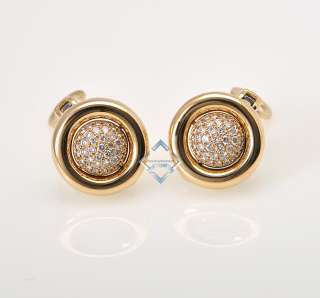 Chopard 18K Yellow White Gold Diamond Round Earrings  