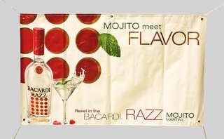 BACARDI RAZZ MOJITO Vinyl Banner   WRITE ON    New  