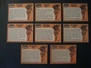 Lot of 8 1966 Batman Cards Topps Black Bat Cards  