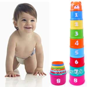 piece set Stack Nest Count number Cups/Kid Bath Toys  