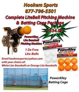  Lite Baseball Pitching Machine & PowerAlley Batting Cage  