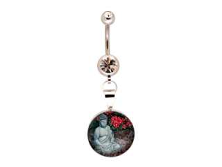 Buddha Picture Belly Button Ring 14g navel  