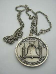 Vintage Bicentennial Liberty Bell Coin Necklace  