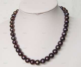 Nice genuine 10 11mm black pearl necklace  