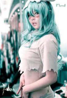 40LONG GREEN WAVY CURLY COSTUME BLEACH NEL COSPLAY WIG  