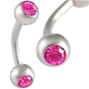   rings earrings curved curve barbell crystal Rose ball jewellery