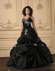 Halter Quinceanera Beaded Wedding Party dress Prom Formal Ball gown 