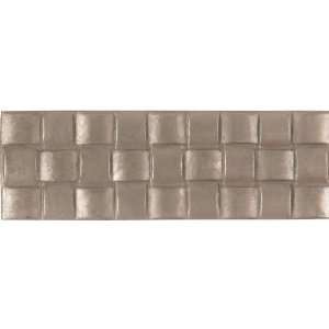  Basket Weave 6x2  Pewter finish Solid Forged Aluminum Accent Tile 