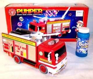 FIRE ENGINE BUBBLE BLOWER kids christmas gift birthday boys toddler 