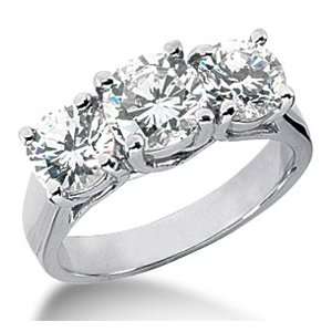    2.50CT Three Stone Diamond Engagement White Gold Ring Jewelry