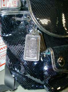 Coach Poppy Sequin Backpack 16916 Steel NWT $398  