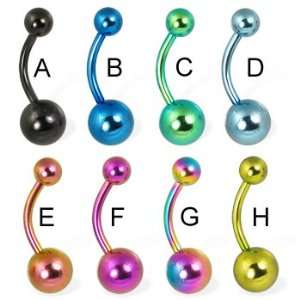  Titanium anodized belly button ring Jewelry