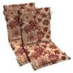 Outdoor Patio 2 Piece Seat Pad/Dining Cushion Set   Red Floral