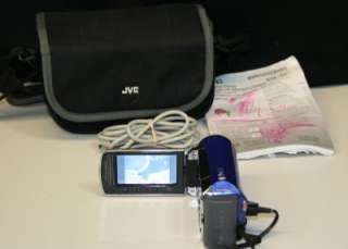 JVC GZ MS130AU Everio Dual Memory Blue Camcorder w/ Bag  