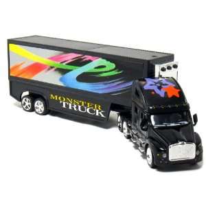  Monster Truck Big Rig Hauler with Sounds Effect, Black. Toys & Games
