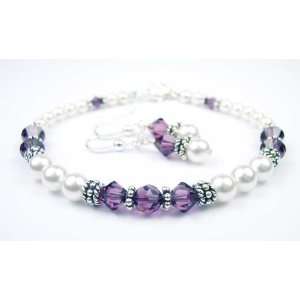   Amethyst Swarovski Crystal Birthstones   LARGE 8 In. Damali Jewelry