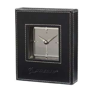    Metropolitan Leather Desk Clock Black 1100 25BK