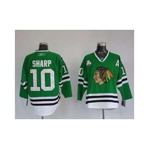  Sharp #10 NHL Chicago Blackhawks Green Hockey Jersey Sz48 