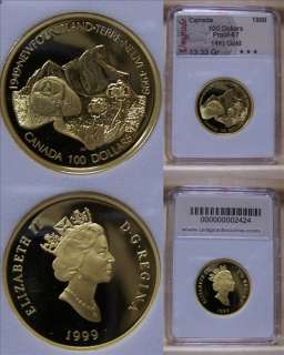 CANADA $100 GOLD COIN 14K 1999 *50th ann. NFDL Conf.*  