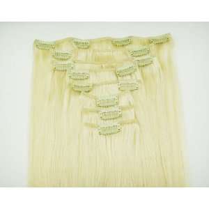   Grams Remy Clip in Hair Extensions #613 Bleach Blonde 