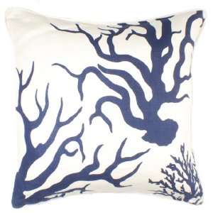  Indigo Blue Coral Pillow