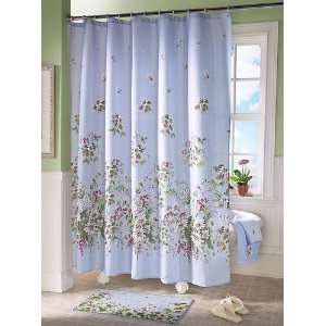  Blue Daisy Fabric Shower Curtain 