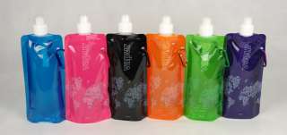   Collapsible Foldable Reusable Water Bottles with Carabiners 480ML