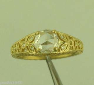 18K GOLD ANTIQUE STYLE HAND ENGRAVE SEMI MOUNT RING  